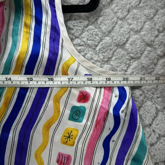 Colorful Striped Womens Sleeveless crop top LA Intimates Size Small Oversize - Picture 7 of 9
